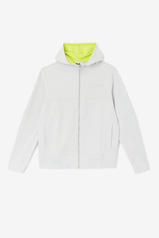 Fila Hoodie Panske Kayra Full Zip Biele - BNMFH5067